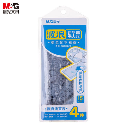 مجموعة مساطر مرنة من إم آند جي تشنغوانغ، طول 15 سم، 4 قطع - رقم المنتج: ARL960H3