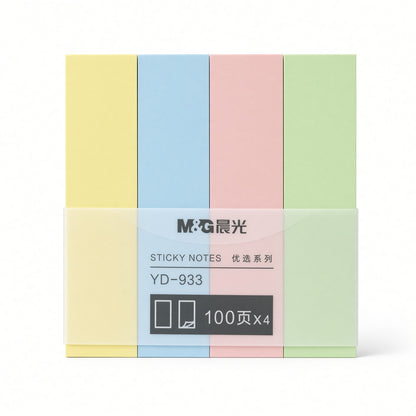 M&G Chenguang Sticky Notes – 4 Pastel Colors, 100 Sheets Each – Self-Stick Memo Notes - No: YD-933