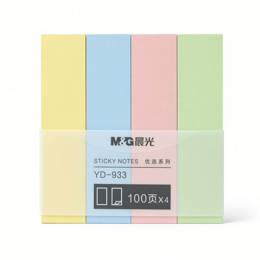 M&G Chenguang Sticky Notes – 4 Pastel Colors, 100 Sheets Each – Self-Stick Memo Notes - No: YD-933