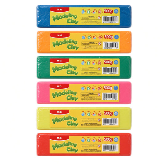 M&G Chenguang Modeling Clay 500g – Soft & Easy-to-Mold Modeling Clay for Art, Crafts, School Projects & Creative Activities – Assorted Colors - No: AKE040F5