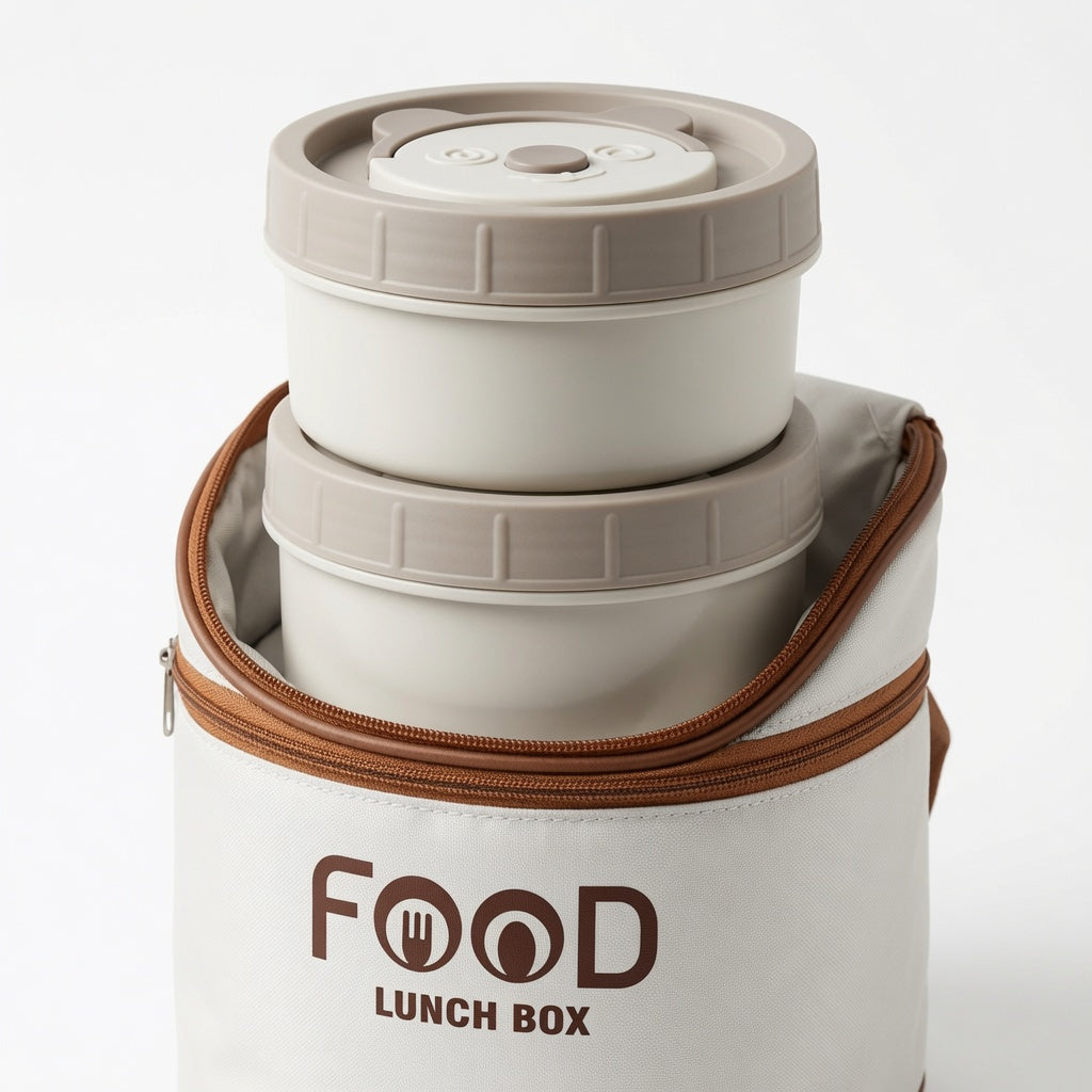 2-Tier Insulated Lunch Box Set with Thermal Carry Bag – Portable Food Container Set