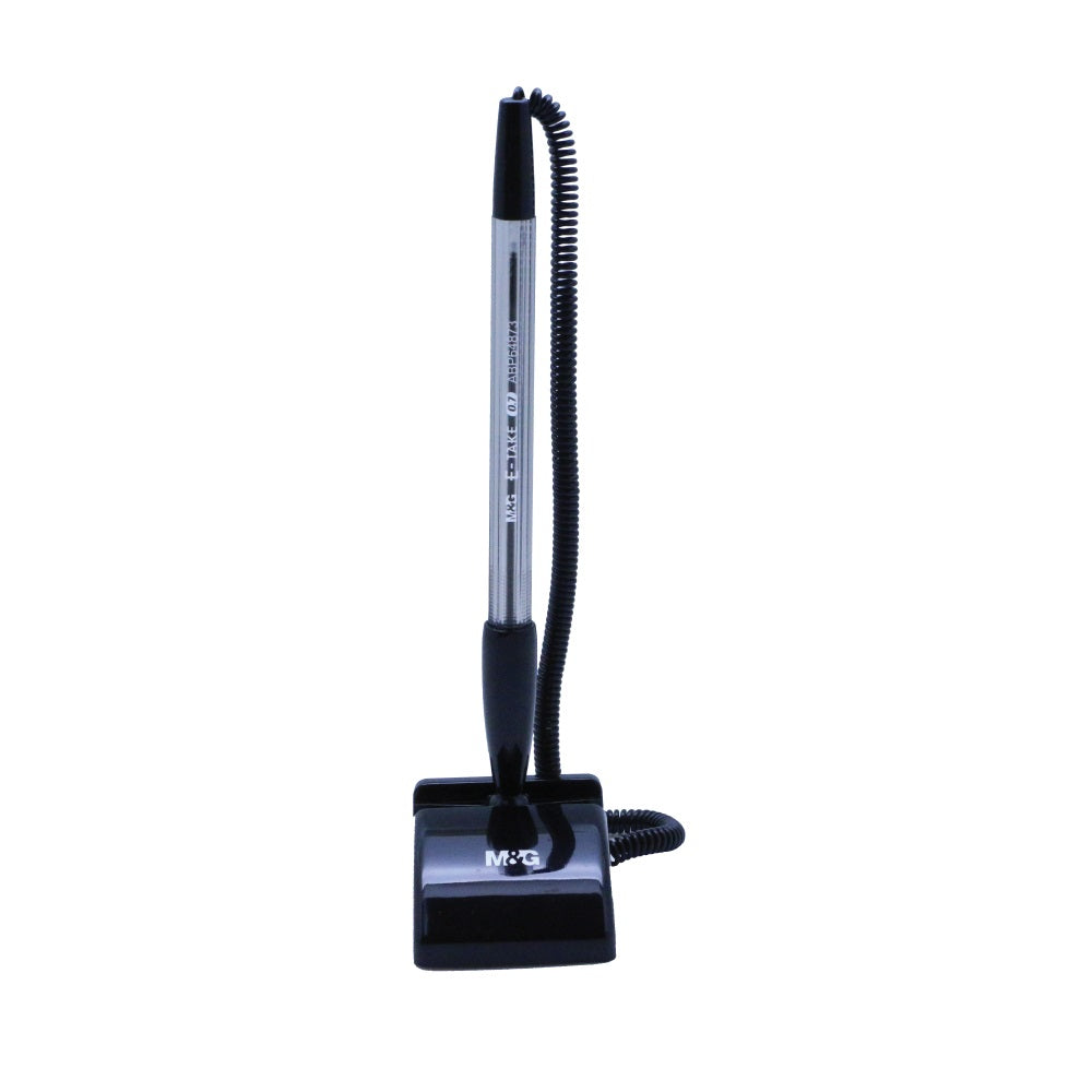 M&G Chenguang E-TAKE Table Pen 0.7mm - 2 Colors, Convenient Pen Holder for Office, Retail, and Bank Desks - No: ABP64873