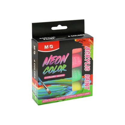 M&G Chenguang Acrylic paints  22 ml Neon - set of 4 - No:APL976S2