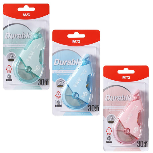 M&G Chenguang Durable Correction Tape, 30m Length, 5mm Width, Smooth Application, Protective Case, Assorted Colors - 1pcs - No: ACT76572