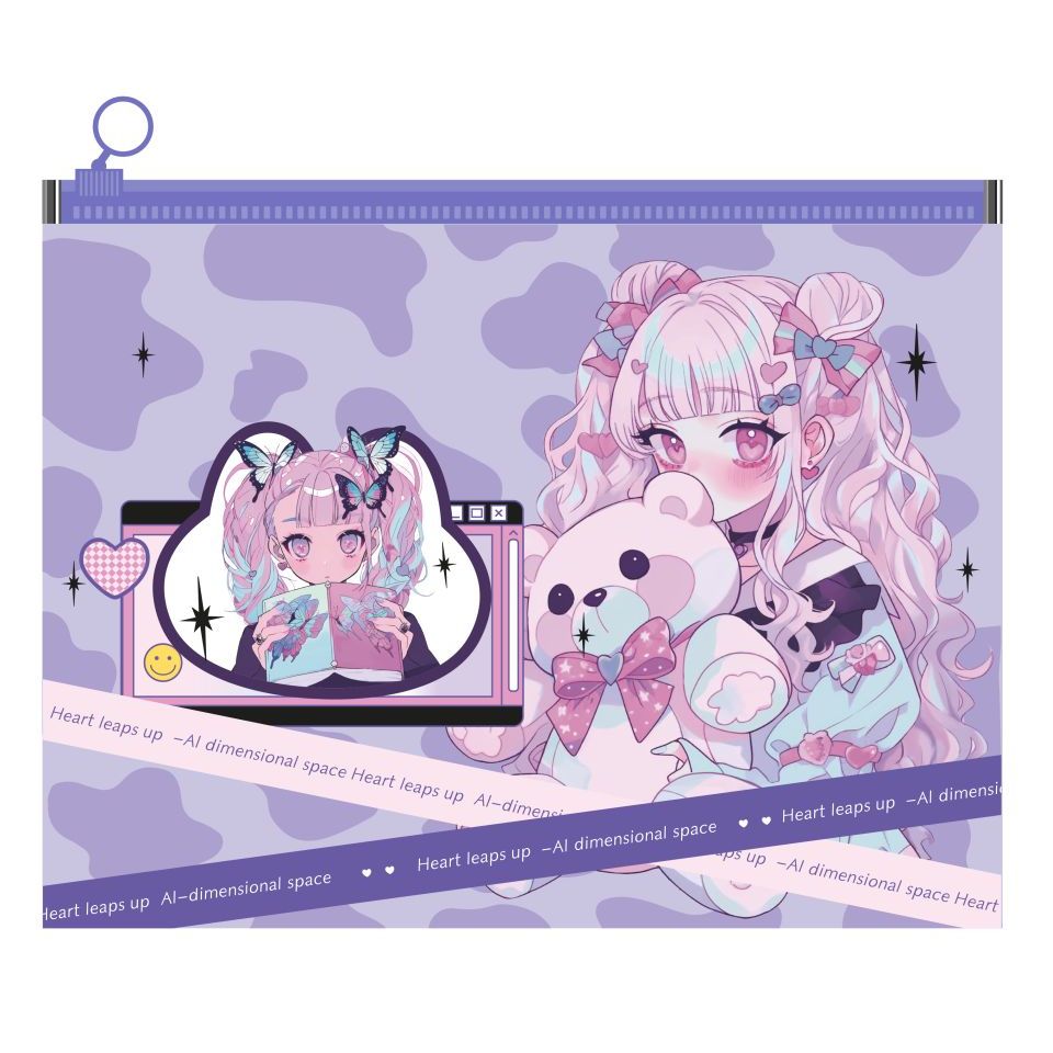 M&G Chenguang Pink Fantasy document folder with zipper - Size:A5 - 1pcs - No:ADM945S4