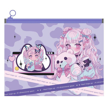 M&G Chenguang Pink Fantasy document folder with zipper - Size:A5 - 1pcs - No:ADM945S4