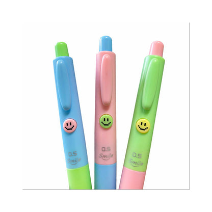 M&G Chenguang Poly Doba Retractable Ballpoint Pen 0.5mm – Blue Ink | Soft Grip | Fast-Drying | Cute Smile Design - 1Pcs - No: AGPK4372