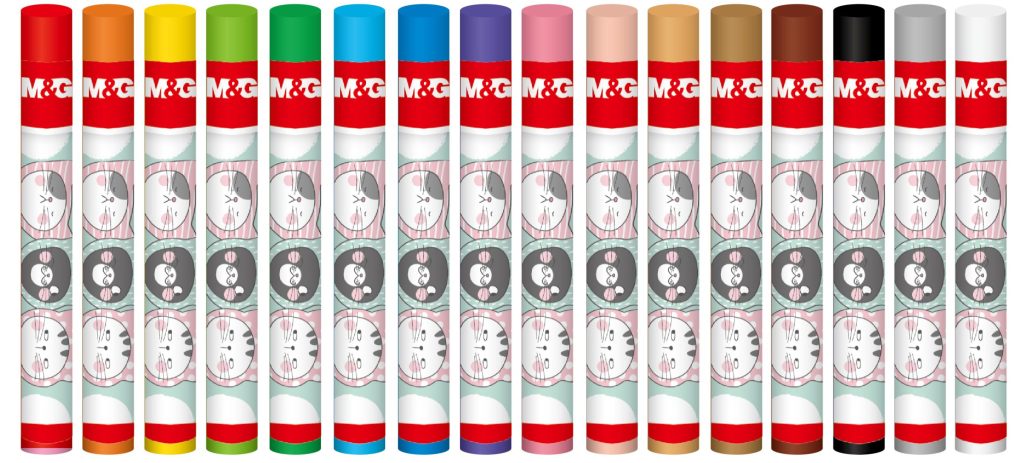 M&G Chenguang Oil Crayons, 16 Pastel Colors for Smooth Coloring in Art - No:AGM900M1