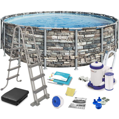 Bestway Power Steel Round Above Ground Pool Of Steel 610x132 Cm - No:56883