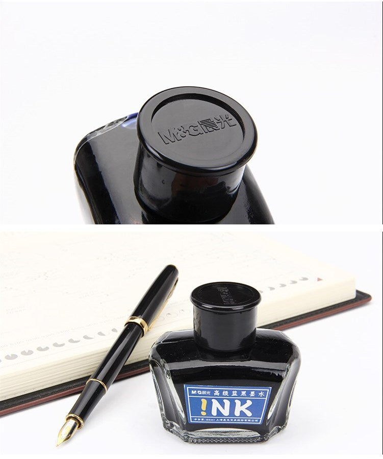M&G Chenguang High Quality Glass Of Ink 60ml For Signature and Decorative Writing & Stamp Pad refill - Blue - No: AICW9001C