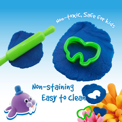 M&G Chenguang Play Dough Set – 8 Assorted Colours, Soft Modelling Clay with Roller Tool, Non-Drying & Safe Formula for Kids (3+) - No: AKE040F7