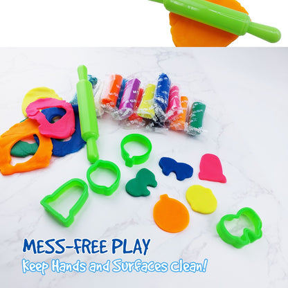 M&G Chenguang Play Dough Set 15 Colors with Rolling Pin & Animal Cutters – Extra Soft Modeling Clay for Kids, Creative Arts & Crafts Activity - No: AKE040F8