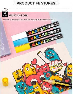 M&G Chenguang ACRYLIC MARKER 2 MM, SET OF 12 - No:APL976E1