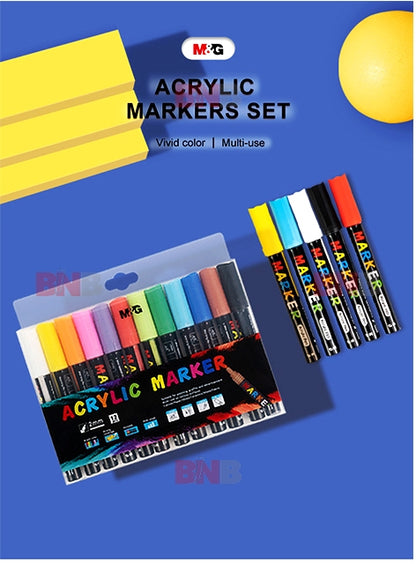 M&G Chenguang ACRYLIC MARKER 2 MM, SET OF 12 - No:APL976E1