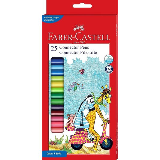 Faber-Castell- Connector Pens With 2 Free Connectors - 25colors - No:153025