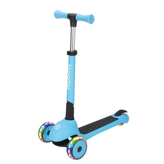 ISporter 3-Wheel Toddler Scooter with LED Light-Up Wheels - No:M6 - Light Blue