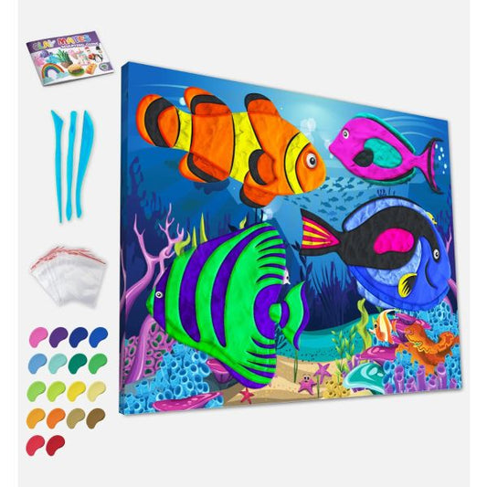 Splat Planet Sea Life Clay Painting Kit, Size:30 cm x 30 cm