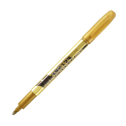 Gold marker pen on a white background