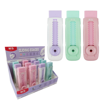 M&G Chenguang Sliding Eraser – Retractable Push-Pull Eraser – Refillable TPE Eraser – Assorted Colors - 1pcs - No: AXPQ4273