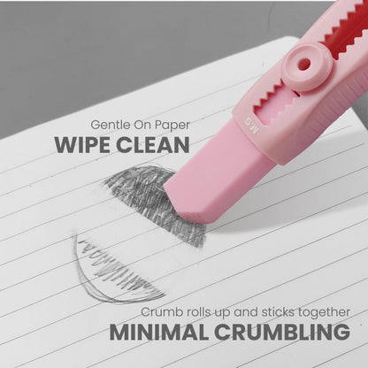 M&G Chenguang Sliding Eraser – Retractable Push-Pull Eraser – Refillable TPE Eraser – Assorted Colors - 1pcs - No: AXPQ4273