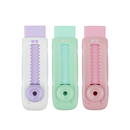 M&G Chenguang Sliding Eraser – Retractable Push-Pull Eraser – Refillable TPE Eraser – Assorted Colors - 1pcs - No: AXPQ4273