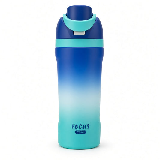 Focus 700ml Gradient Sports Water Bottle with One-Touch Flip Lid - 1pcs - Assorted Color