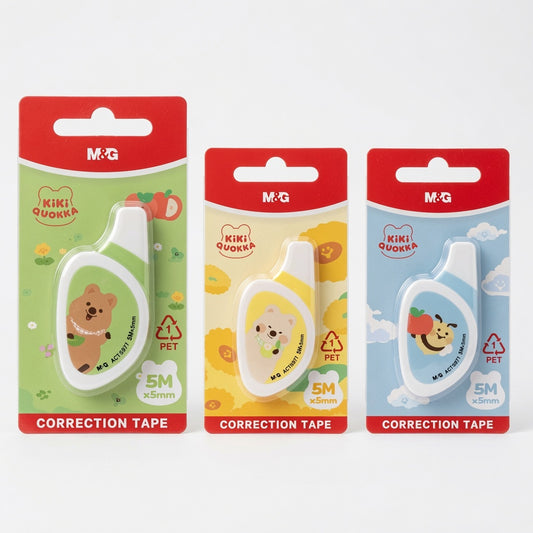 M&G Chenguang Kiki Quokka Mini Correction Tape 5m x 5mm – Cute Instant Dry PET Correction Tape, Assorted Designs - 1pcs - No: ACT52577