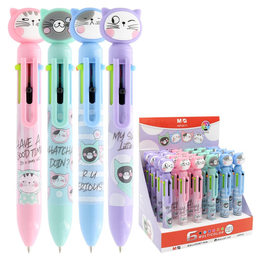 M&G Chenguang So Many Cats Ballpoint pen SMC Pastel 6 colors 0.7mm - 1pcs - No:ABPU8171