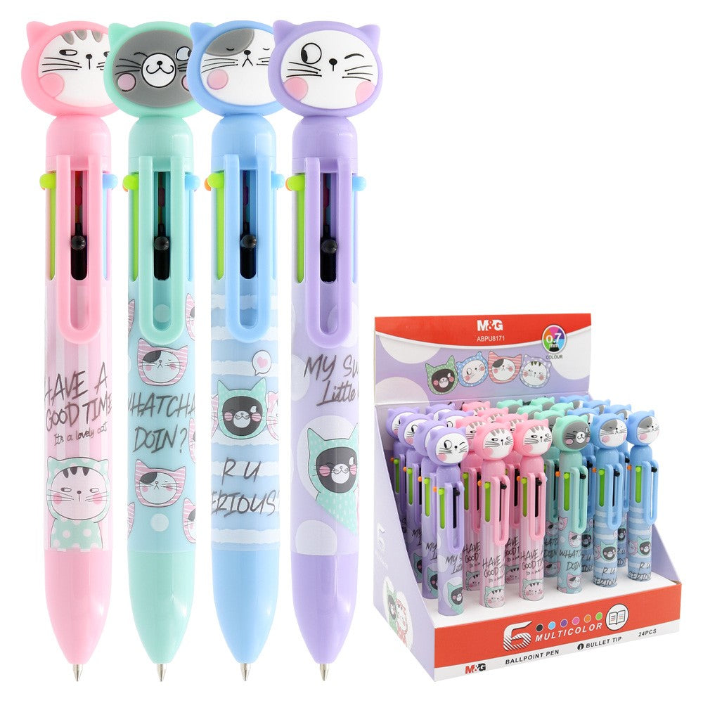 M&G Chenguang So Many Cats Ballpoint pen SMC Pastel 6 colors 0.7mm - 1pcs - No:ABPU8171
