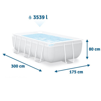 مسبح مستطيل بإطار بريزم من إنتكس، أبعاده 3 أمتار × 1.75 متر × 80 سم - رقم: 26784 