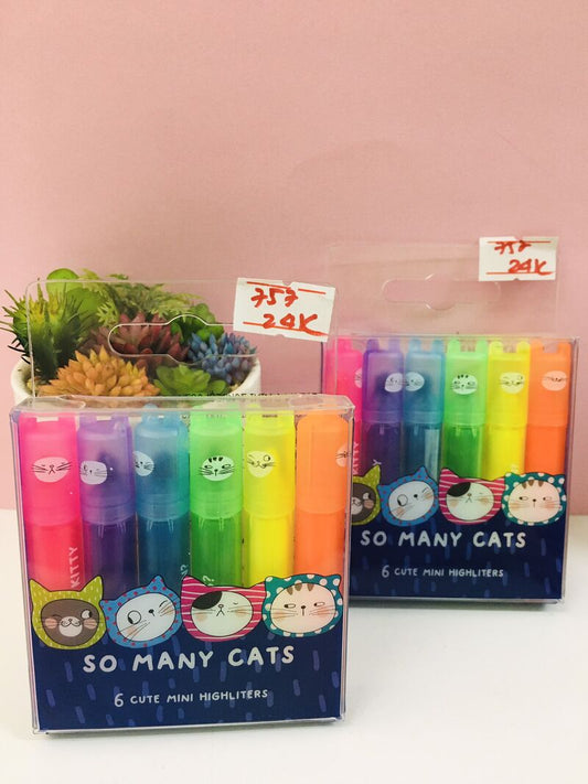 M&G Pack of 6-color single-head eye protection highlighter - No:22574