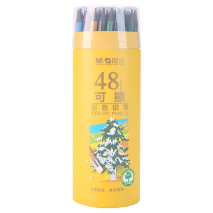 M&G Pack Of 48 Erasable Wooden Colors Pencil With Eraser - No:AWPQ0510