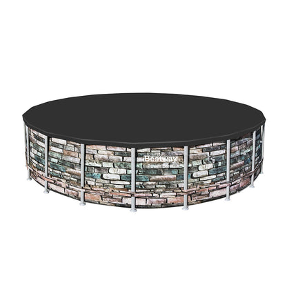 مسبح بيست واي باور ستيل دائري فوق الأرض مصنوع من الفولاذ، أبعاده 610 × 132 سم - رقم: 56883