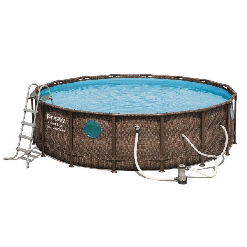 Bestway Power Steel Swim Vista Series Above Ground Pool Complete Set with Filter Pump 549x122 cm - No: 56977