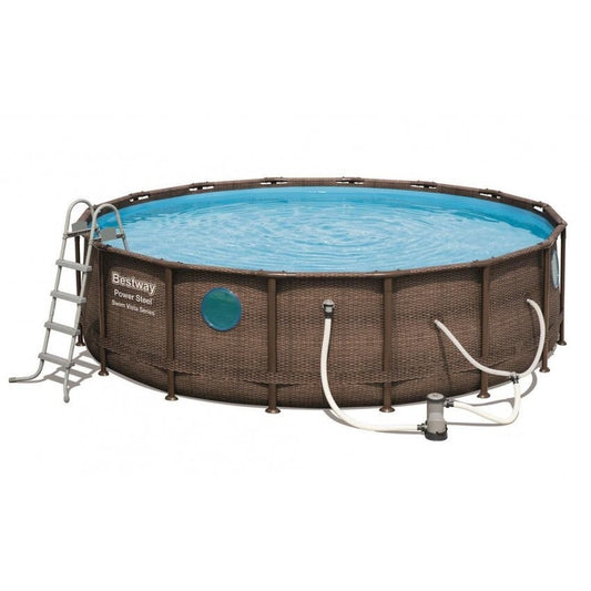 Bestway Power Steel Swim Vista Series Above Ground Pool Complete Set with Filter Pump 549x122 cm - No: 56977