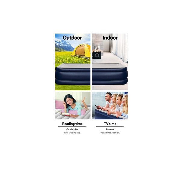Bestway Tritech Airbed Queen Inflatable Mattress Built-in AC Pump 2.03m x 1.52m x 61cm - No:67690