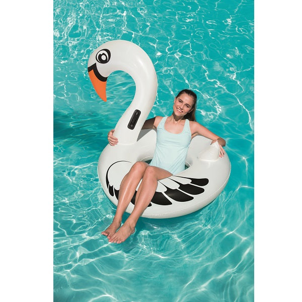 Bestway Pearl White & Metallic Rose Swim Ring 1.65m x 1.17m No: 36124