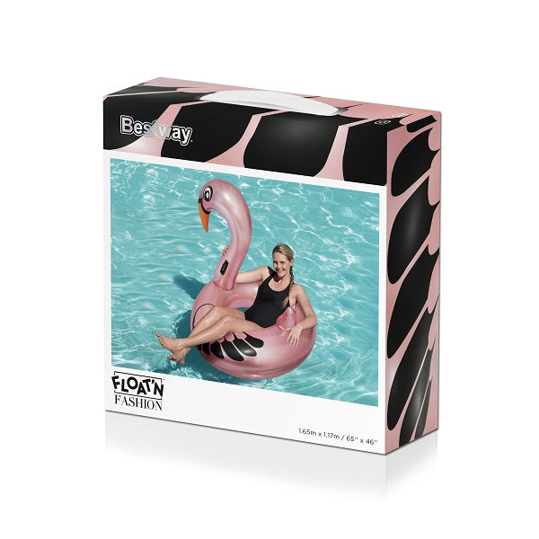 Bestway Pearl White & Metallic Rose Swim Ring 1.65m x 1.17m No: 36124