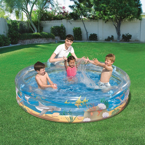 مسبح بيست واي الشفاف بتصميم مستوحى من الحياة البحرية، أبعاده 2.01 متر × ارتفاعه 53 سم