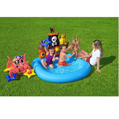 مسبح لعب على شكل قارب سحب من بيست واي، أبعاده 1.40 متر × 1.30 متر × 1.04 متر، رقم المنتج: 52211