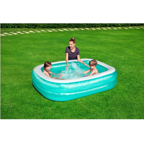 مسبح بيست واي القابل للنفخ، أزرق مستطيل الشكل، 201×150×51 سم - رقم: 54005