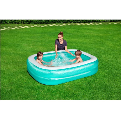 مسبح بيست واي القابل للنفخ، أزرق مستطيل الشكل، 201×150×51 سم - رقم: 54005