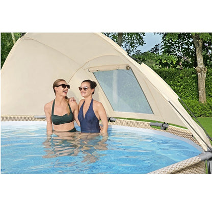 مسبح بيست واي فوق الأرض دائري من الفولاذ المقاوم للصدأ، 3.96 × 1.07 متر - رقم: 5614v