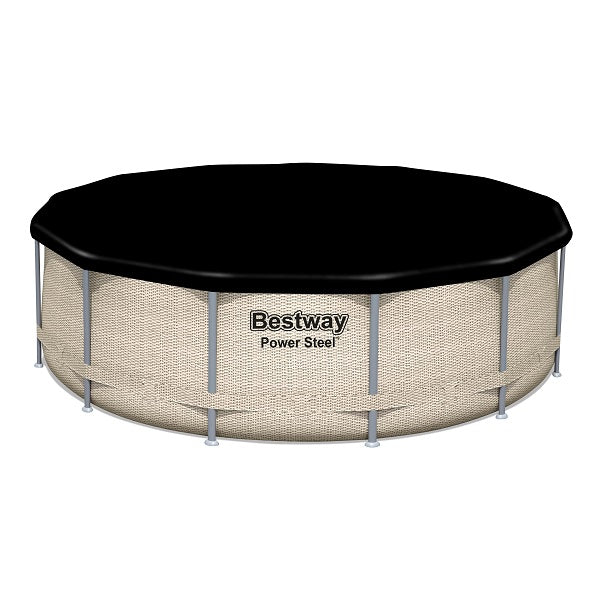 مسبح بيست واي فوق الأرض دائري من الفولاذ المقاوم للصدأ، 3.96 × 1.07 متر - رقم: 5614v