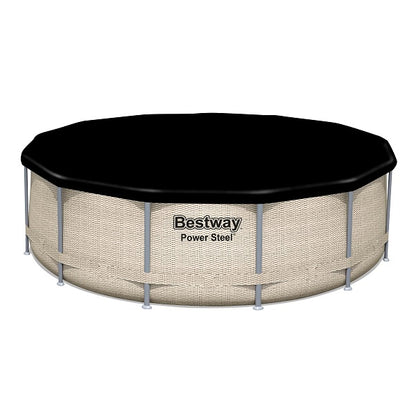 مسبح بيست واي فوق الأرض دائري من الفولاذ المقاوم للصدأ، 3.96 × 1.07 متر - رقم: 5614v