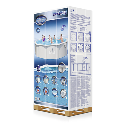 بيست واي هايدريوم 4.60 متر × 1.20 متر، رمادي/أبيض