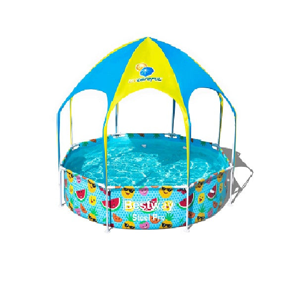 Steel Pro UV Careful 2.44m x 51cm Splash-in-Shade Play Pool - No:56432
