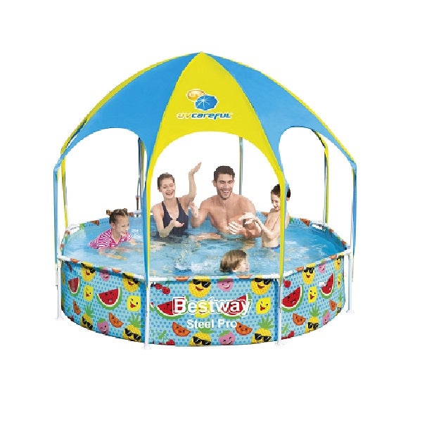 Steel Pro UV Careful 2.44m x 51cm Splash-in-Shade Play Pool - No:56432