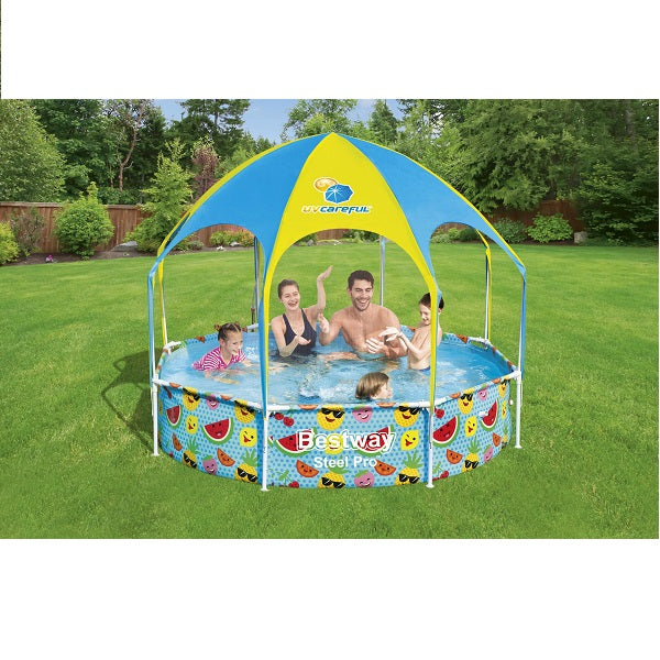 Steel Pro UV Careful 2.44m x 51cm Splash-in-Shade Play Pool - No:56432