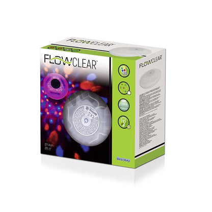 مصباح حمام سباحة بيست واي فلو كلير العائم المقاوم للماء بتقنية LED، 7 أوضاع ألوان - رقم المنتج: 58419